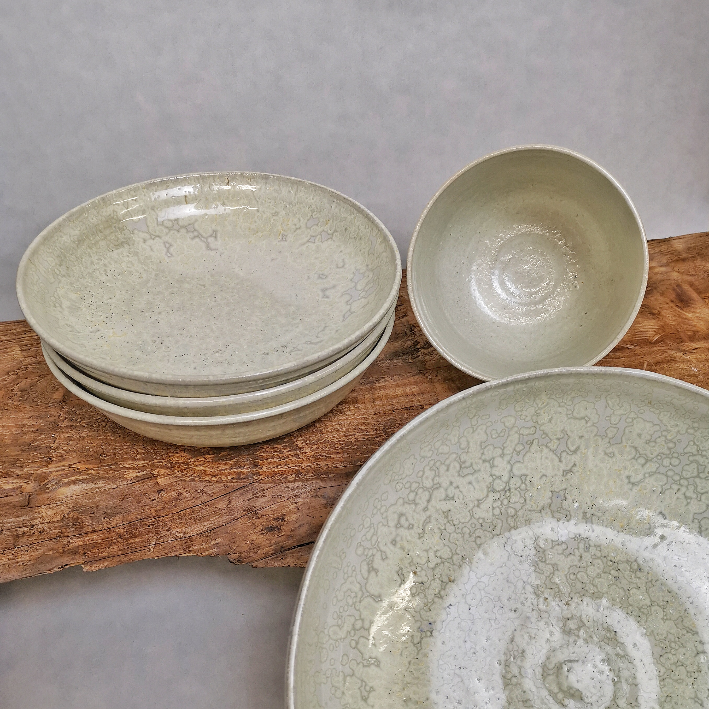 Suppenteller mit Bowl Perlmutt von Keramik-Atelier Brigitte Lang in Rauenberg