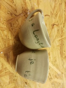 Tasse mit Spruch von Keramik-Atelier Brigitte Lang in Rauenberg
