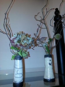 2 Vases en raku de Brigitte Lang à Rauenberg