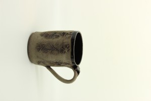 Gingko-Tasse schwarz - von Keramik-Atelier Brigitte Lang