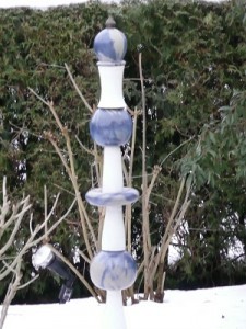 colonne céramique bleu blanc