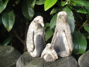 Keramik Raku Objekt Pinguinen