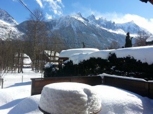 Mont-Blanc Chamonix Chalet Les Lupins - Terrasse im Schnee