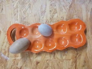 10er Eierschale orange von Keramik-Atelier Brigitte Lang in Rauenberg