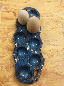 8er Eierschale blau vno Keramik-Atelier Brigitte Lang in Rauenberg
